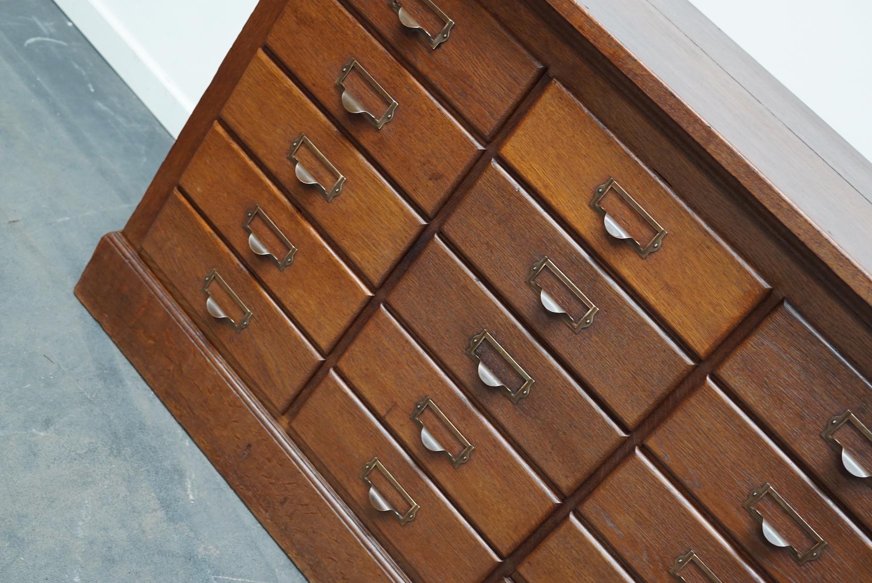 Industrial Dutch Oak Apothecary or Filing Cabinet, 1930s