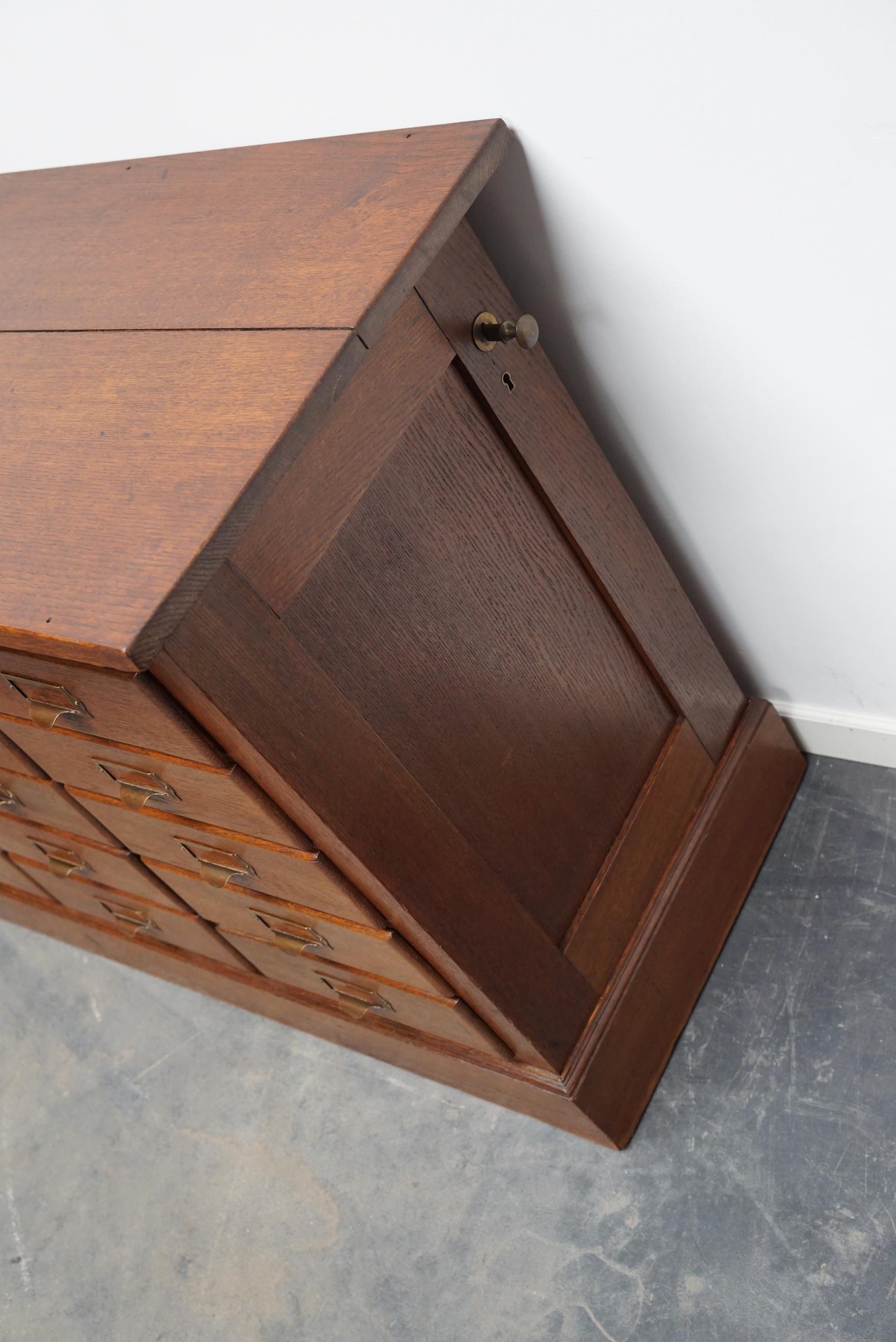 Dutch Oak Apothecary or Filing Cabinet, 1930s 1