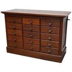 Dutch Oak Apothecary or Filing Cabinet, 1930s