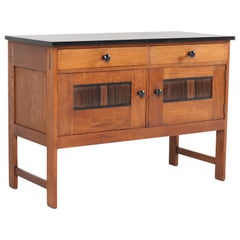 Dutch Oak Art Deco Haagse School Credenza by H.Wouda for Pander, 1920s