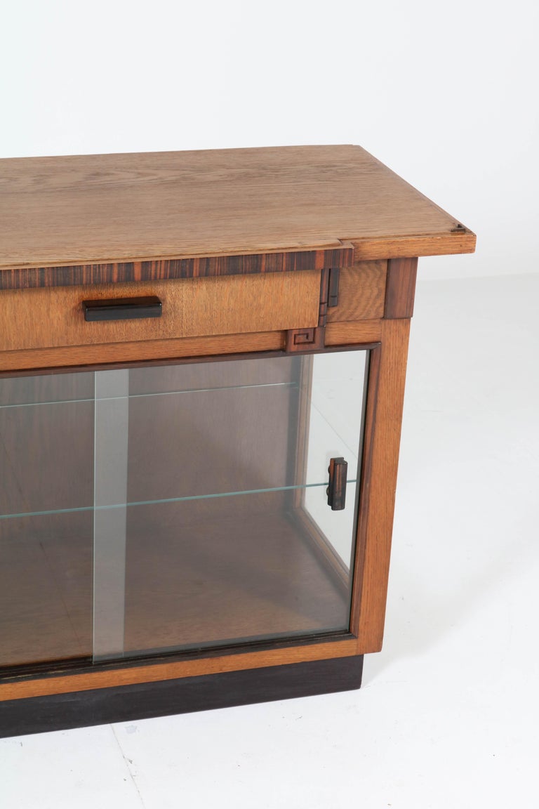 Dutch Oak Art Deco Haagse School Tea with Drawer, 1920s For