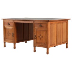 Dutch Oak Art Nouveau Arts & Crafts Partners Desk by K.P.C. de Bazel, 1900s