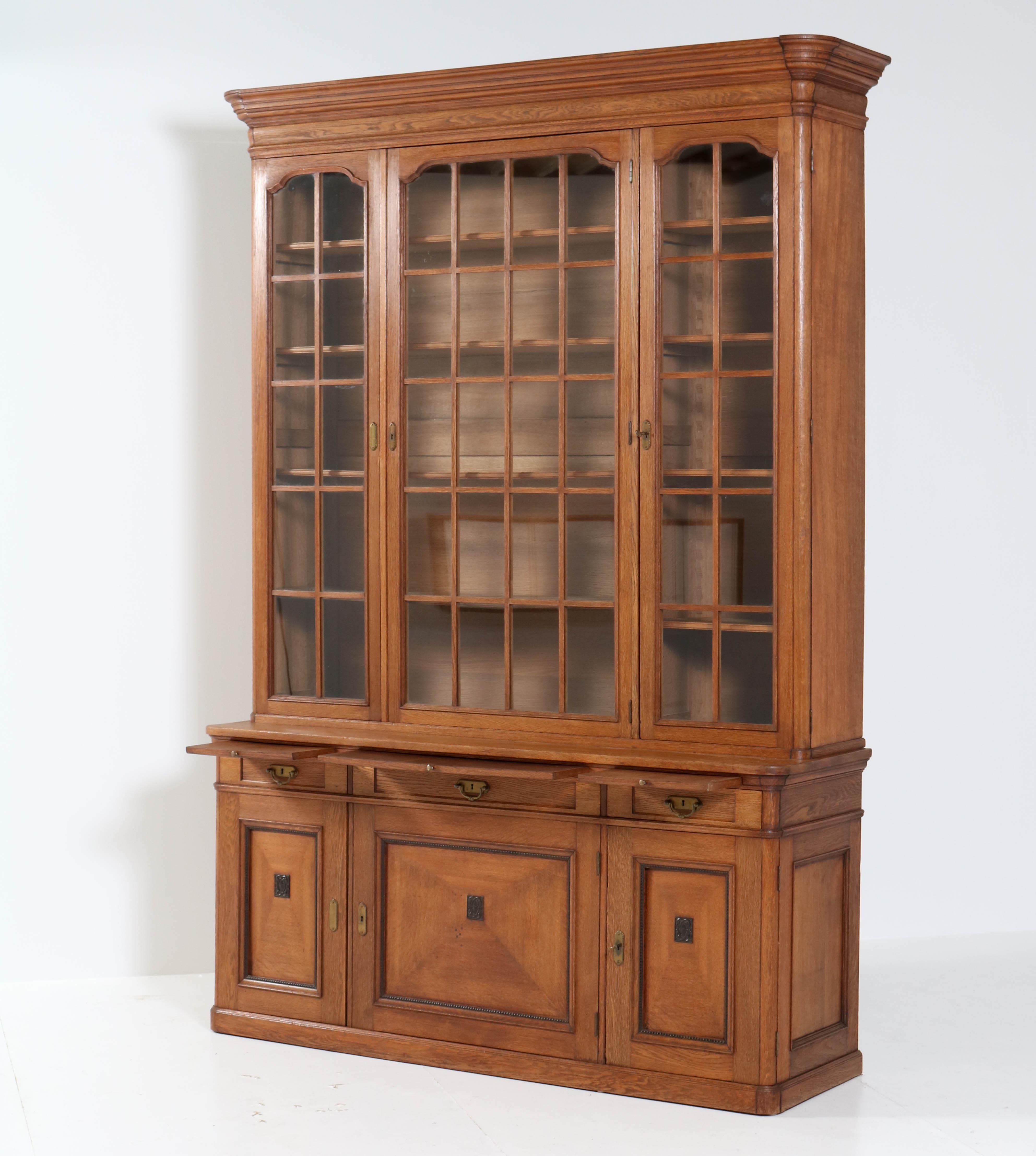 Dutch Oak Art Nouveau Library Bookcase by H. Pander & Zonen Den Haag, 1900s 6