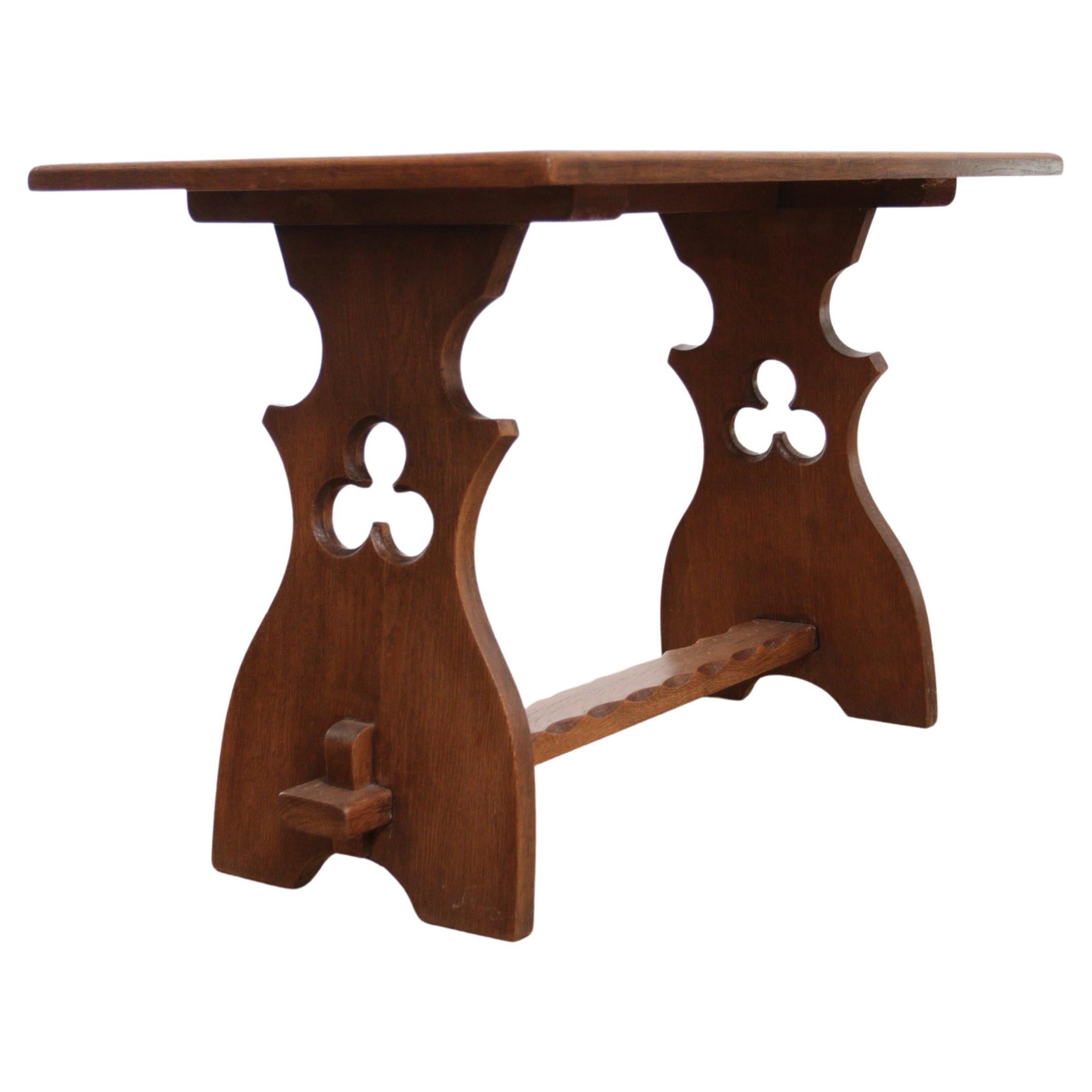 Dutch Oak Axel Einar Hjorth Style Side Table, 1950s