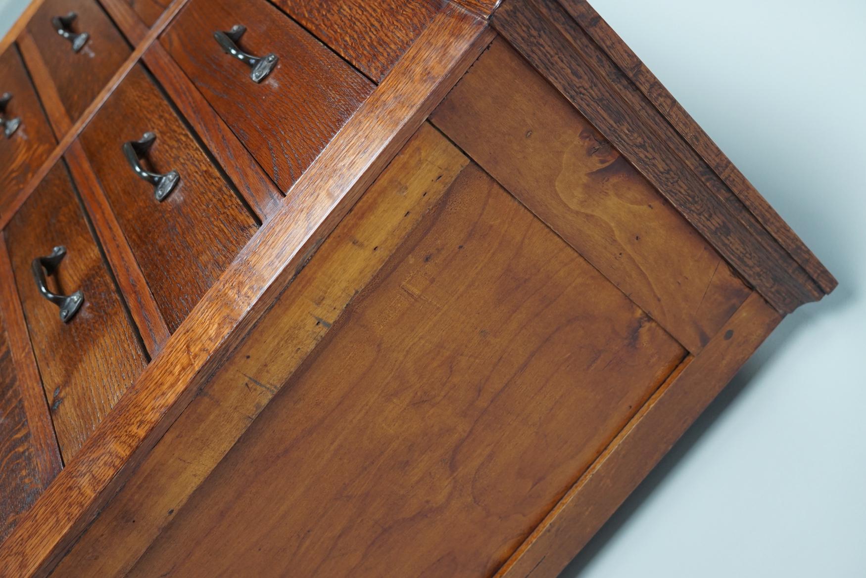 Dutch Oak & Beech Industrial Apothecary or Filing Cabinet, 1930s 1