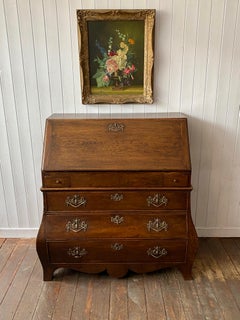 Dutch Oak Bombe Bureau Secretaire, Circa 1800