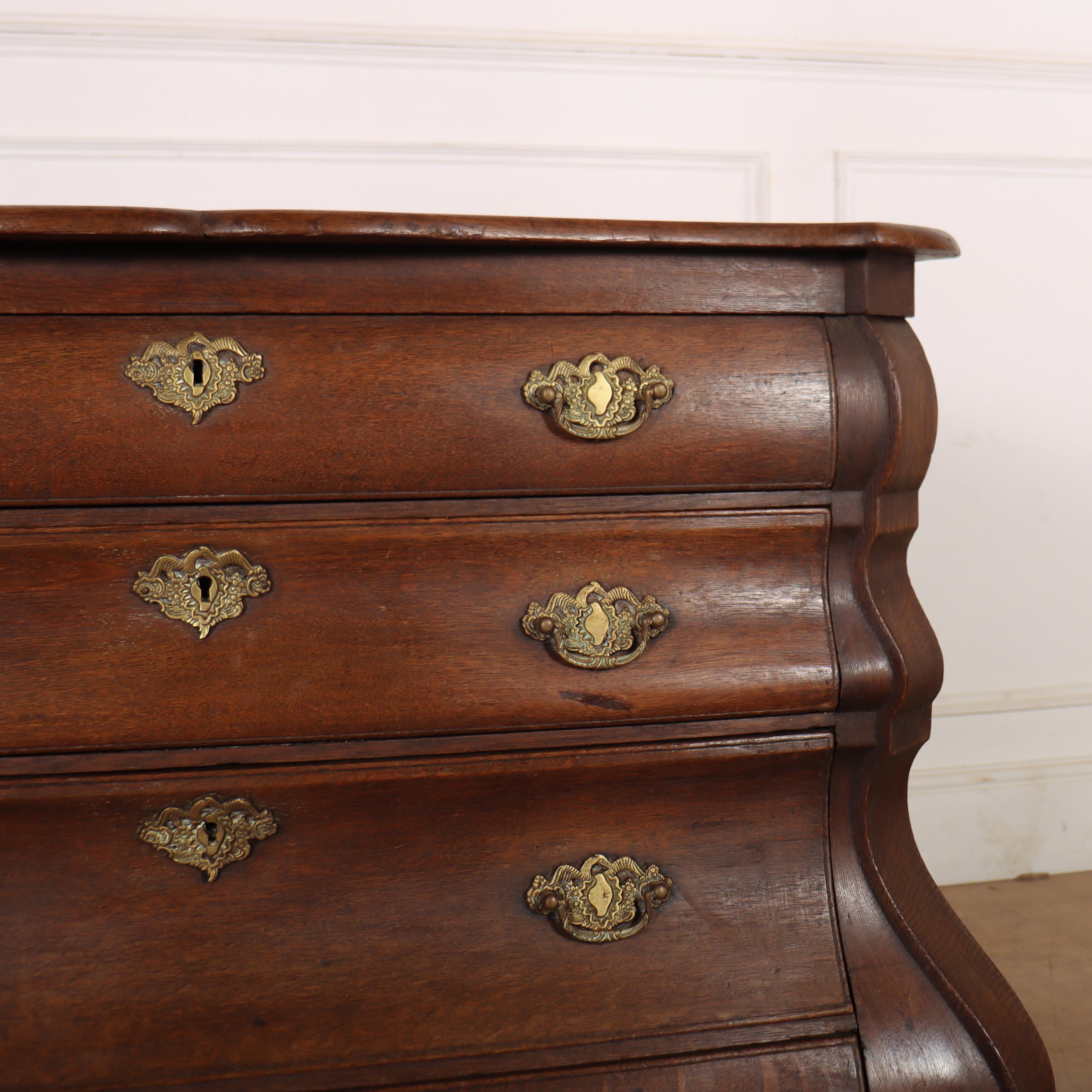 18th Century and Earlier Dutch Oak Bombe Commode