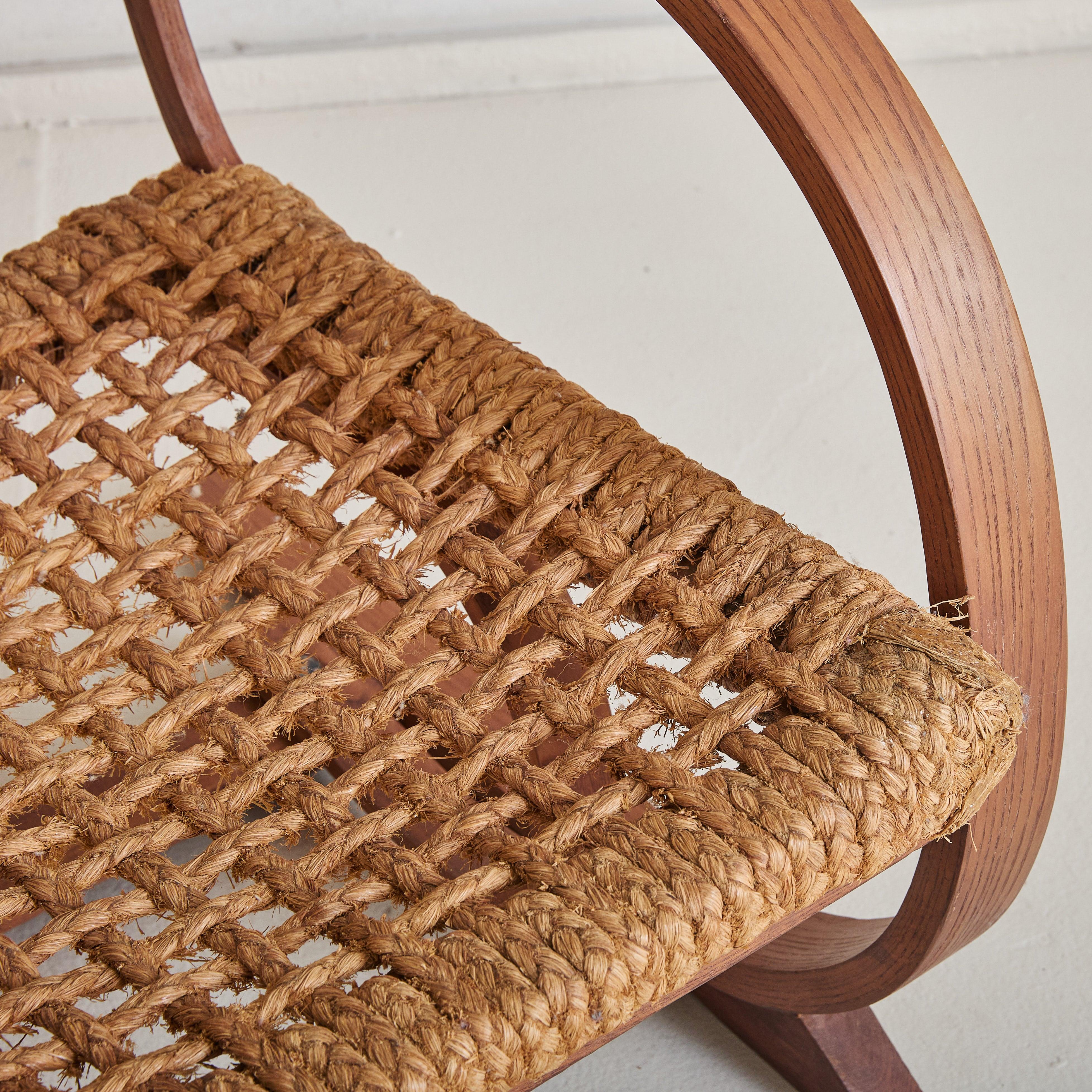 Dutch Oak + Braided Rope Lounge Chair by Bas Van Pelt, 1936 For Sale 1