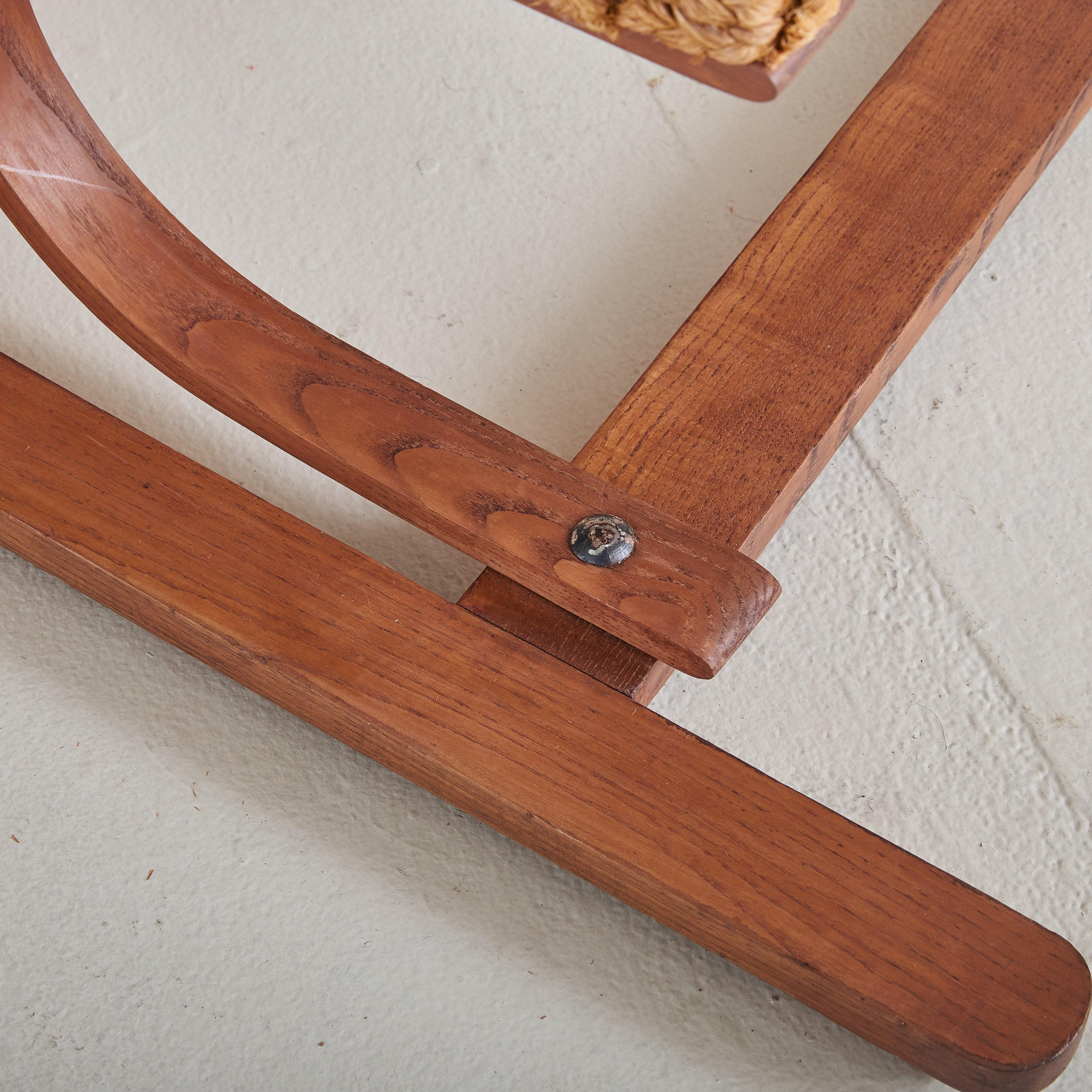 Dutch Oak + Braided Rope Lounge Chair by Bas Van Pelt, 1936 For Sale 3