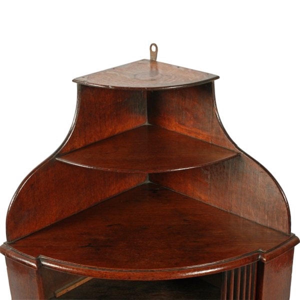 Dutch Oak Corner Cupboard, 18th Century For Sale 3