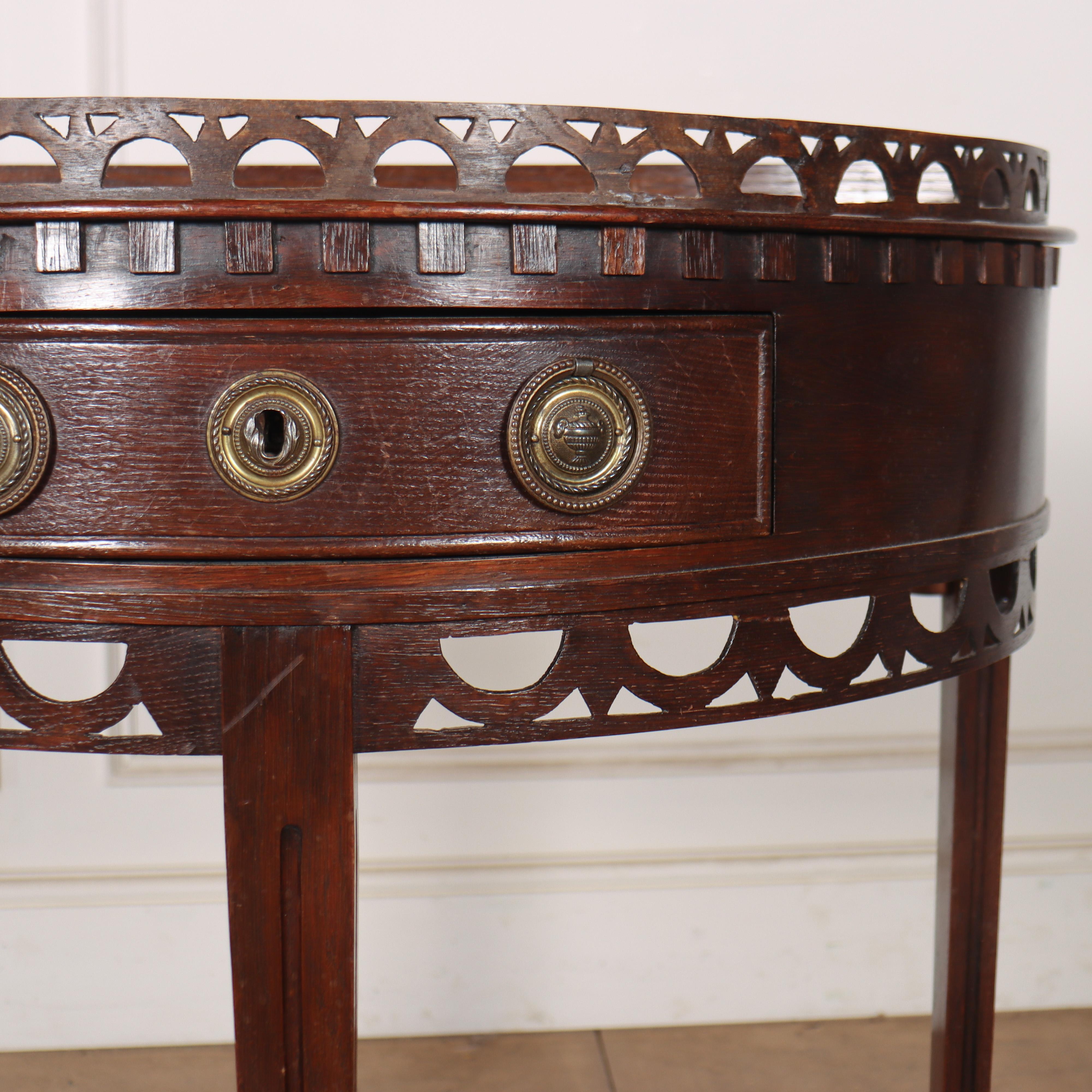 Dutch Oak Demi-lune Console Table In Good Condition For Sale In Leamington Spa, Warwickshire