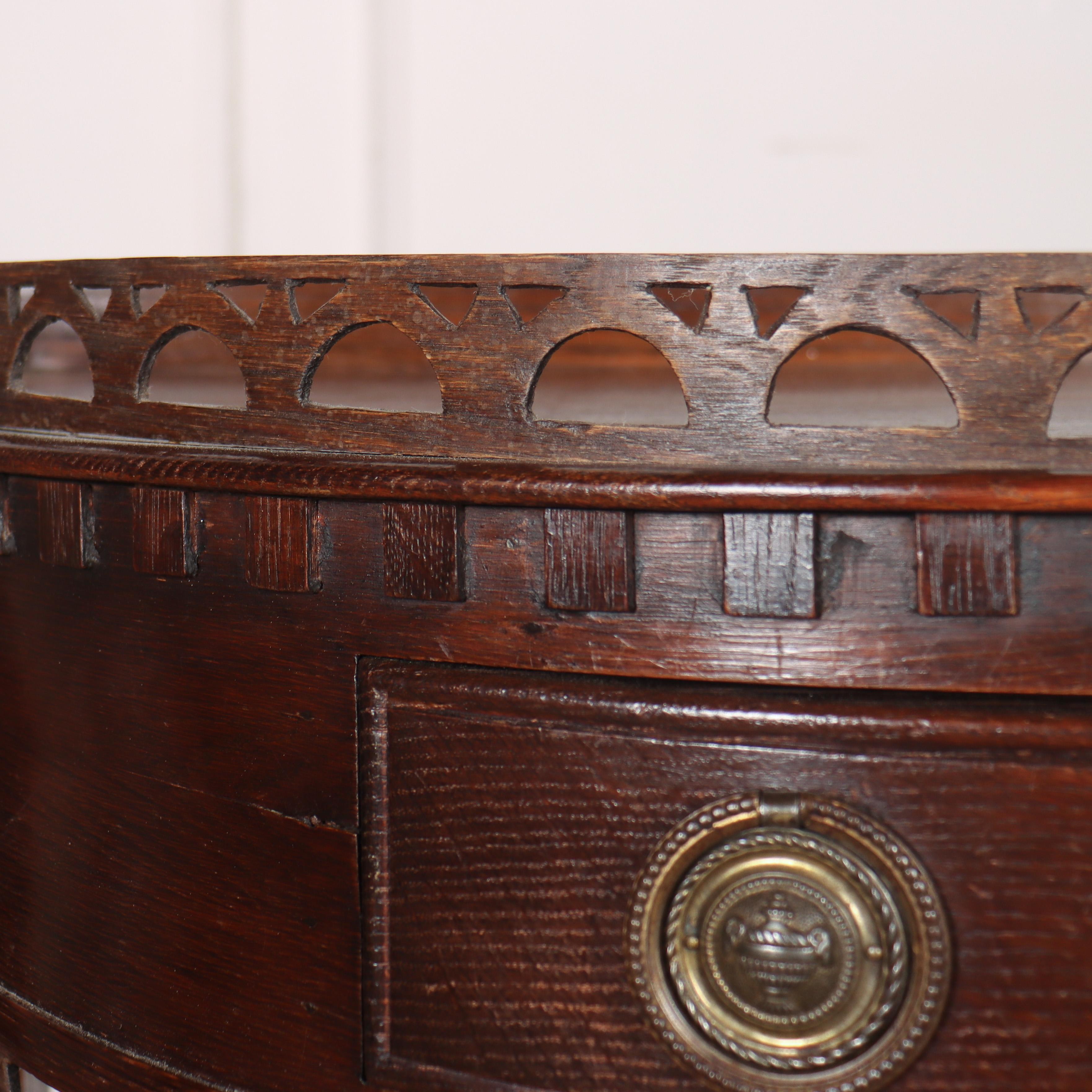 Dutch Oak Demi-lune Console Table For Sale 1