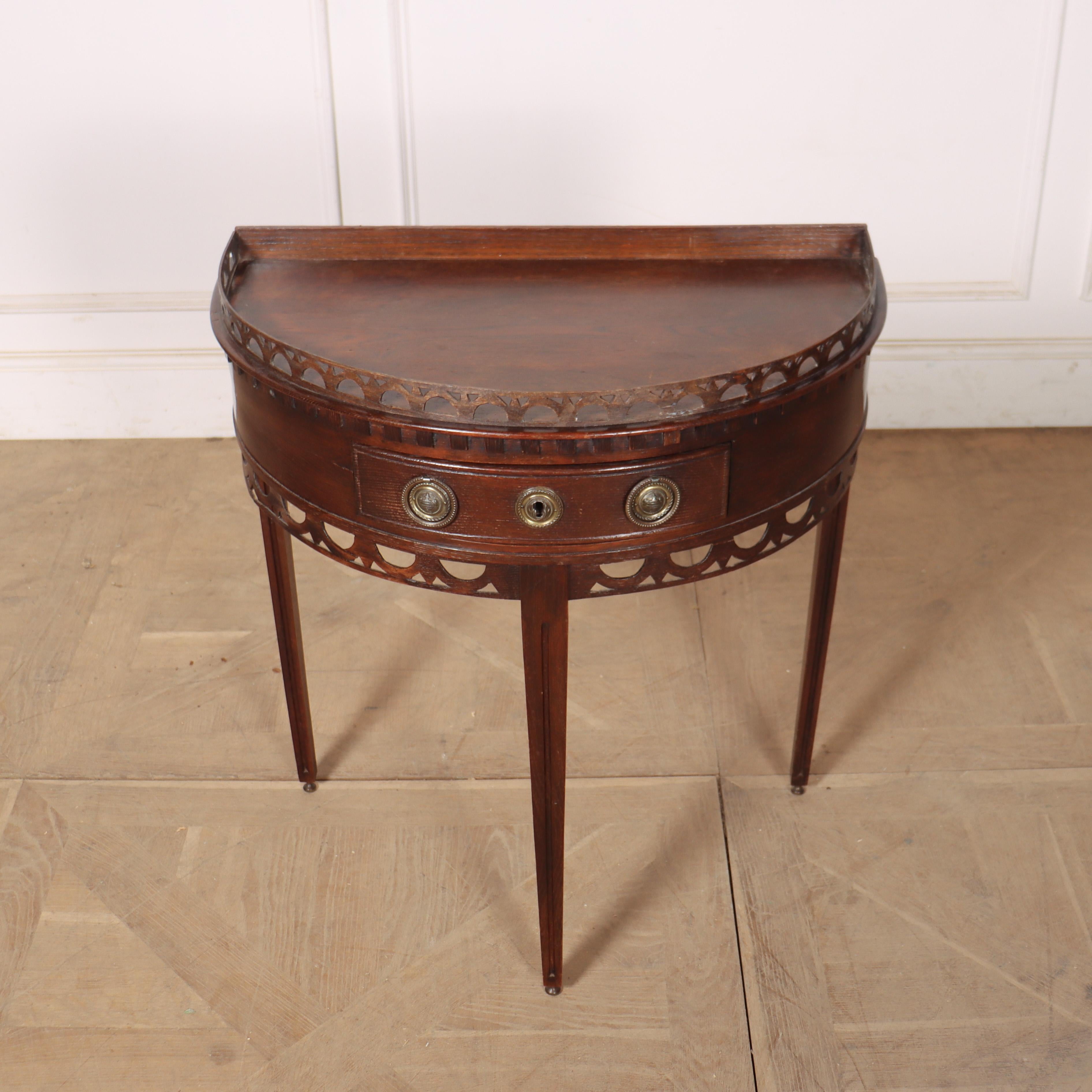 Dutch Oak Demi-lune Console Table For Sale 2