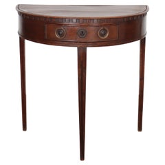 Dutch Oak Demi-lune Console Table