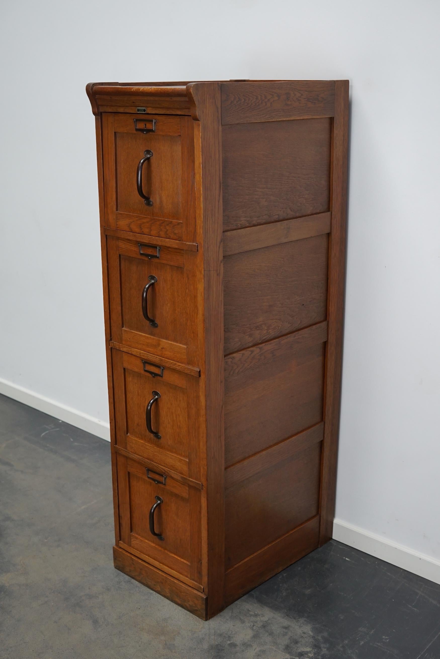Dutch Oak Filing Cabinet or Bank of Drawers, 1930s 5