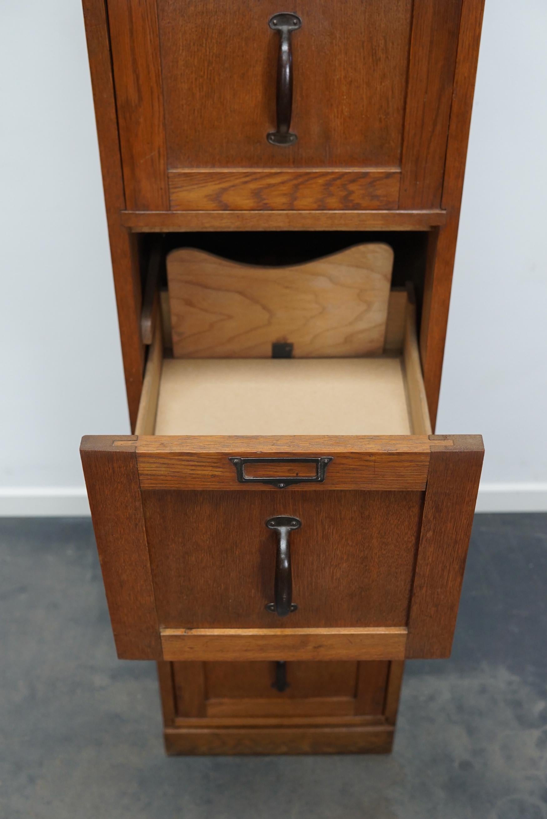 Dutch Oak Filing Cabinet or Bank of Drawers, 1930s 9