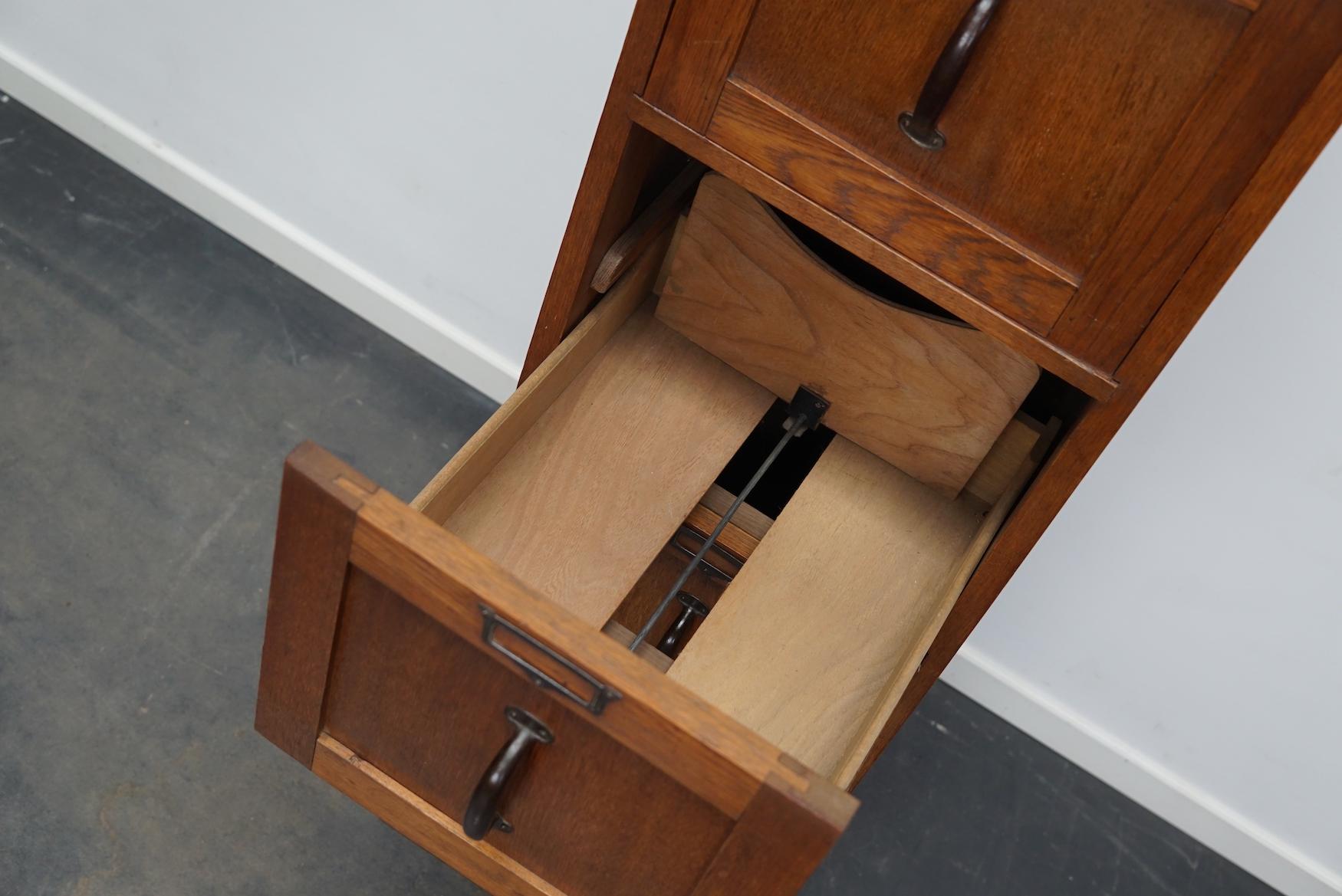 Dutch Oak Filing Cabinet or Bank of Drawers, 1930s 10