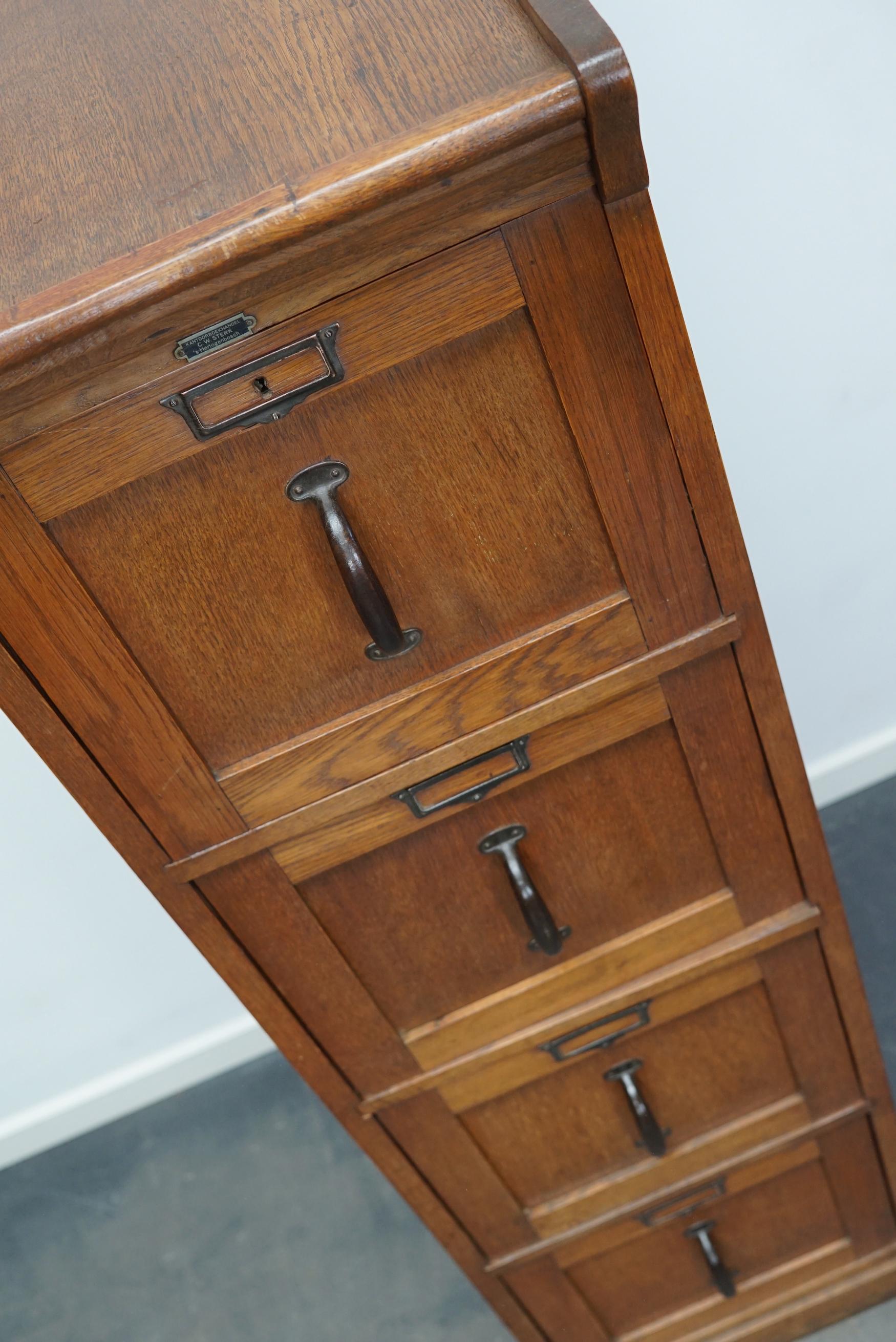 Dutch Oak Filing Cabinet or Bank of Drawers, 1930s 11
