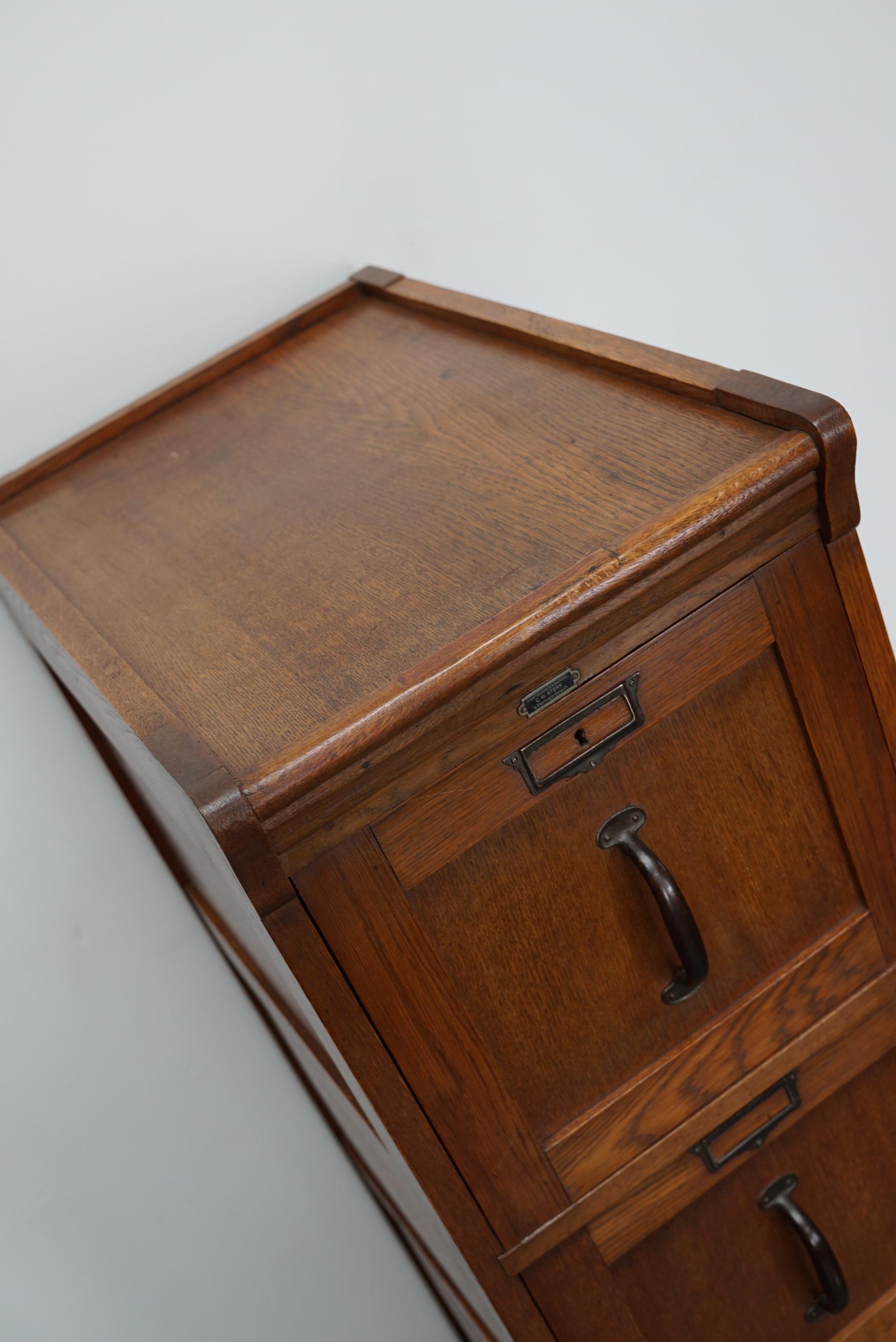 Mid-20th Century Dutch Oak Filing Cabinet or Bank of Drawers, 1930s