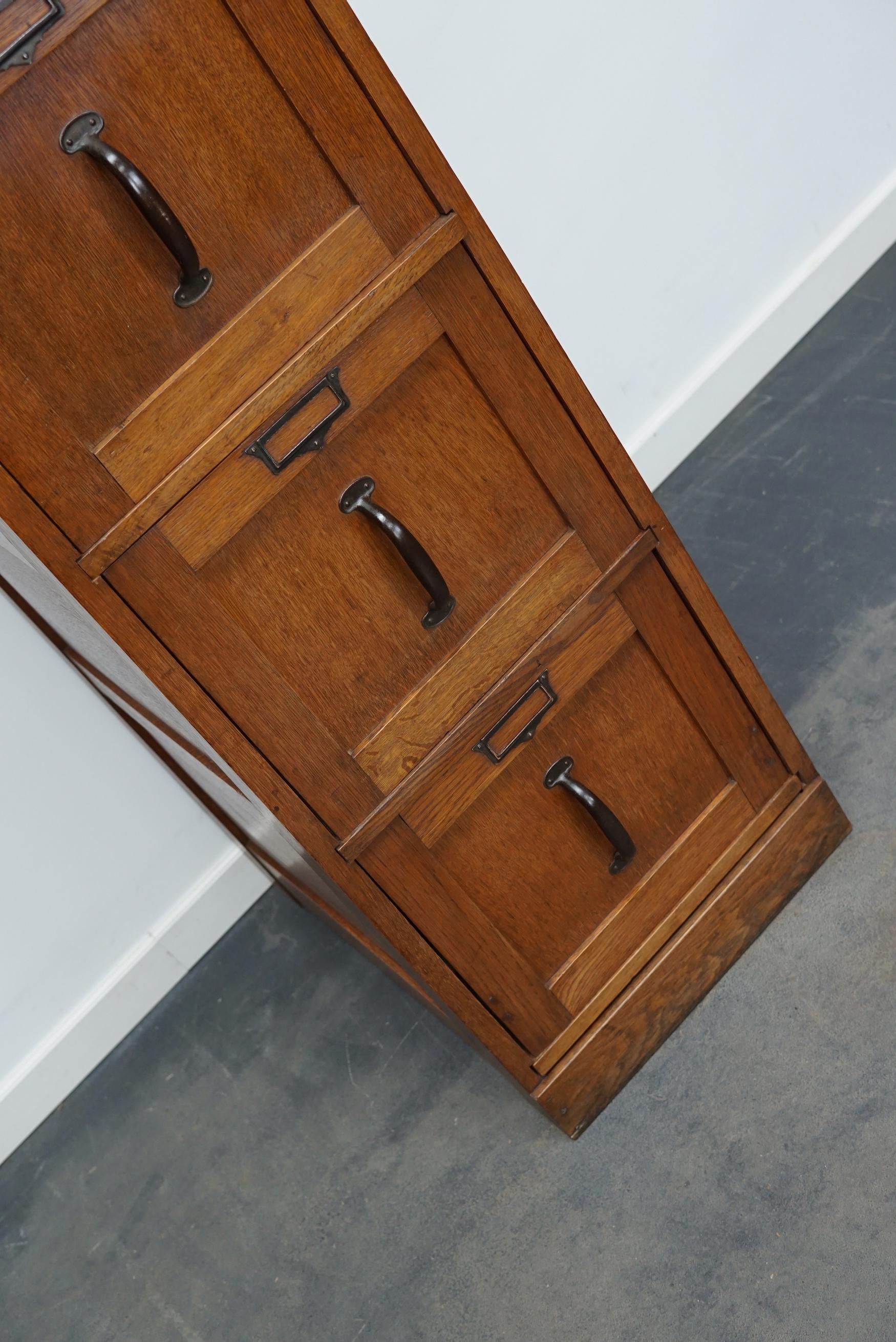 Dutch Oak Filing Cabinet or Bank of Drawers, 1930s 1