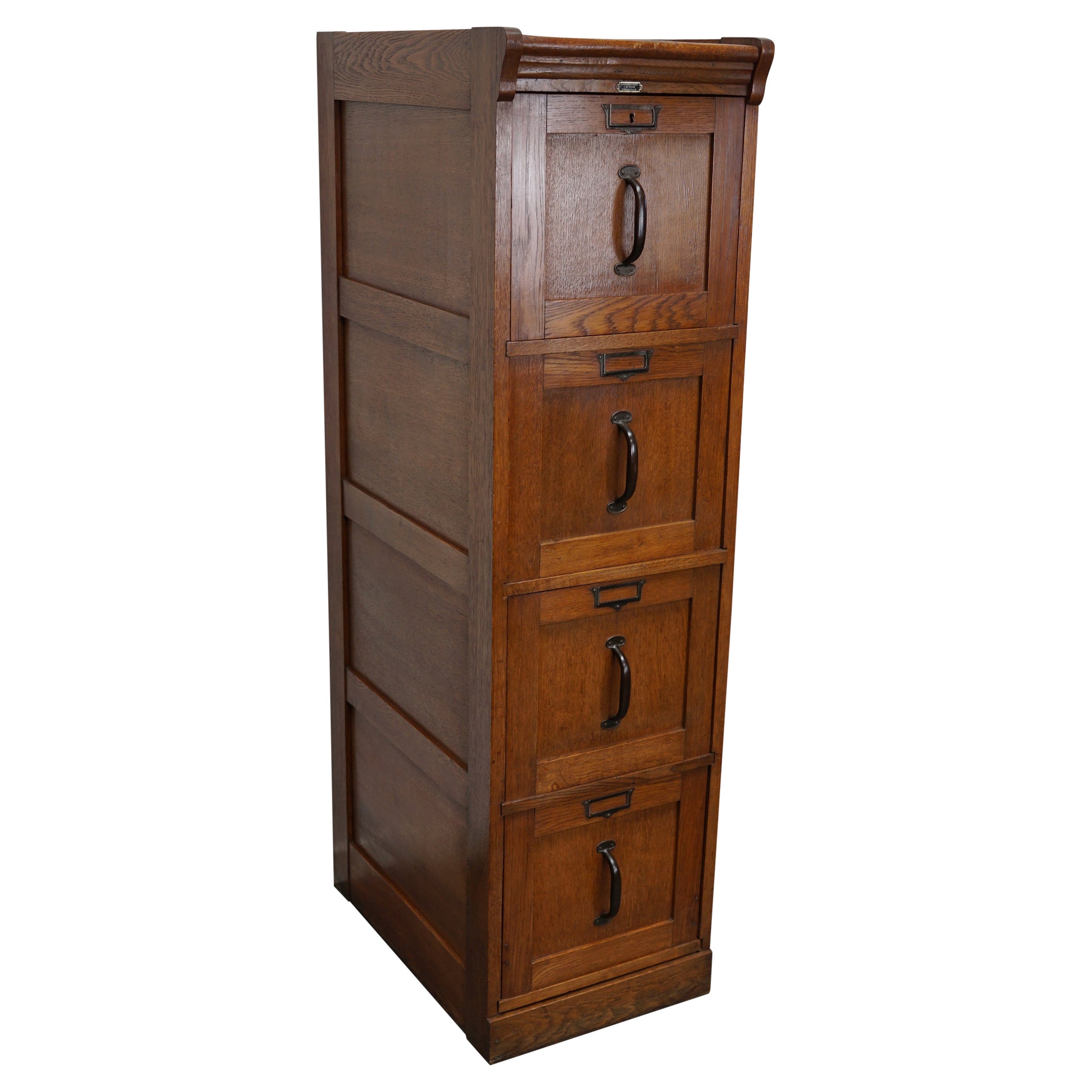 Dutch Oak Filing Cabinet or Bank of Drawers, 1930s