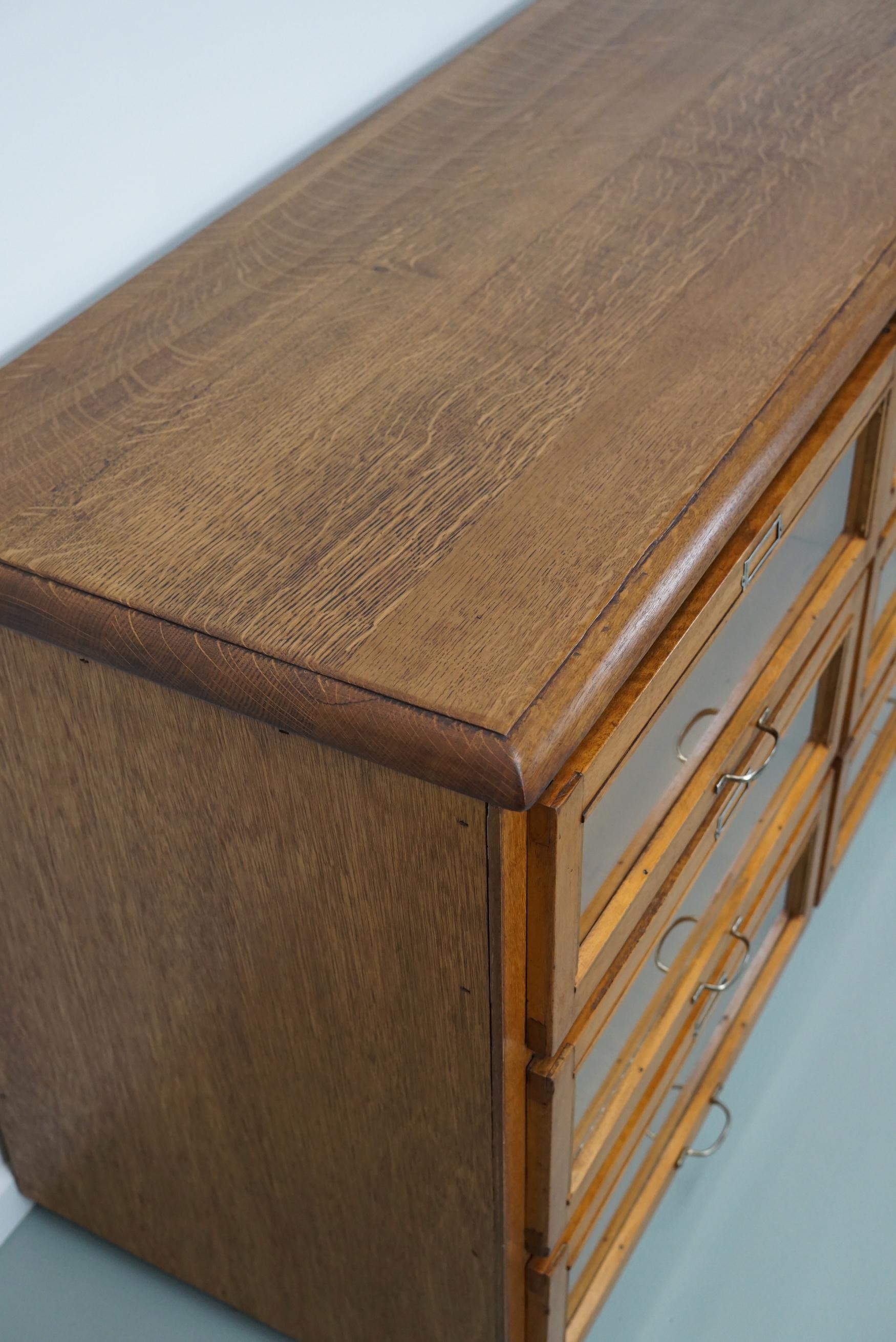 Dutch Oak Haberdashery Shop Cabinet / Sideboard, 1950s 12