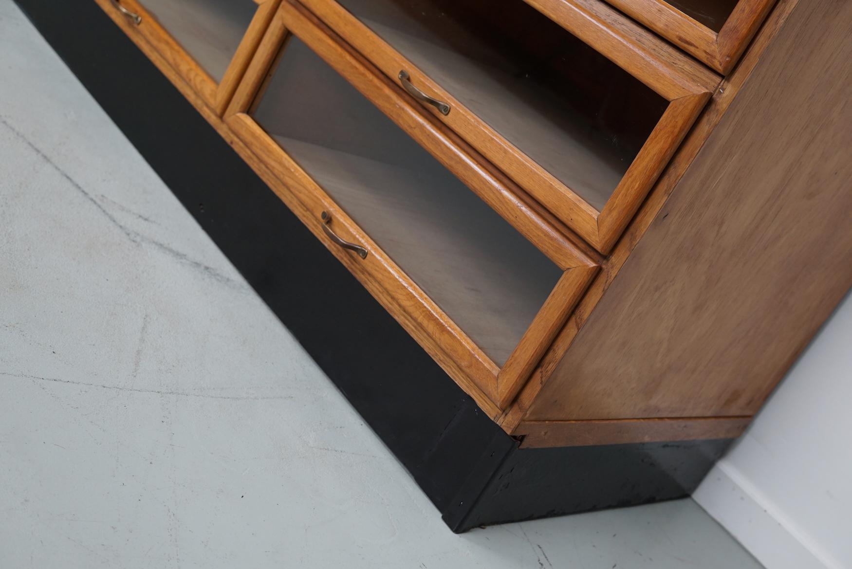 Industrial Dutch Oak Haberdashery Shop Cabinet / Sideboard, 1950s