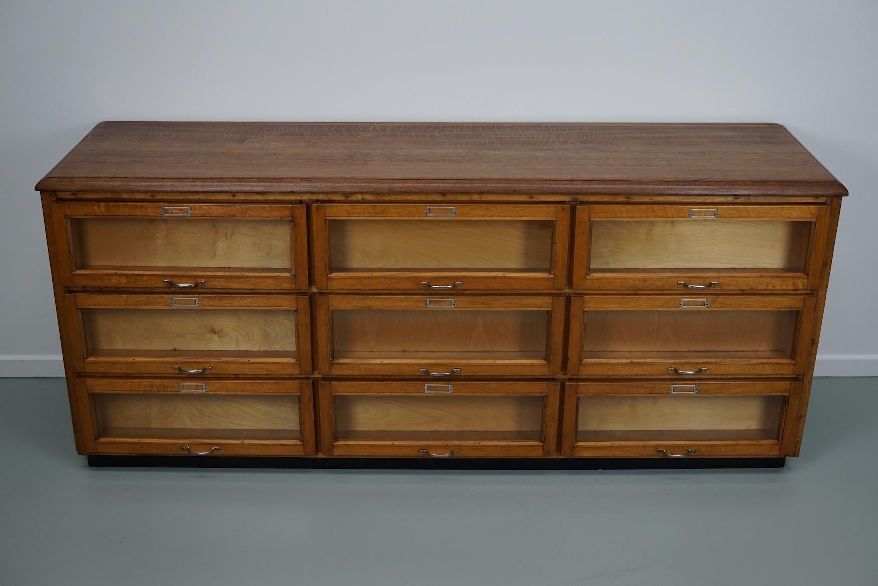 Dutch Oak Haberdashery Shop Cabinet / Sideboard, 1950s In Good Condition In Nijmegen, NL