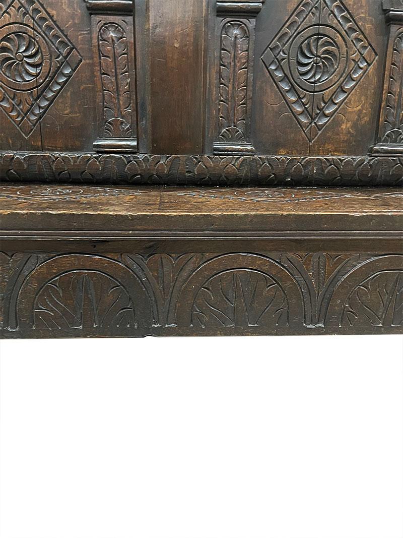 18th Century and Earlier Dutch oak hall bench, 18th century