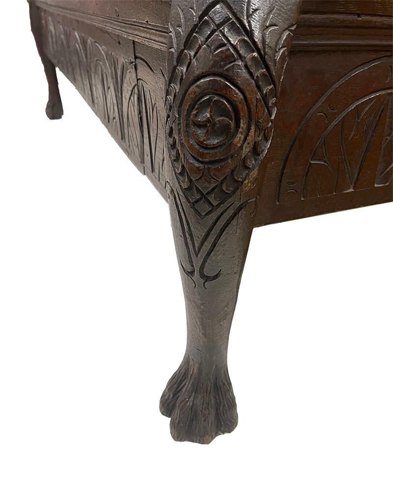 Oak Dutch oak hall bench, 18th century