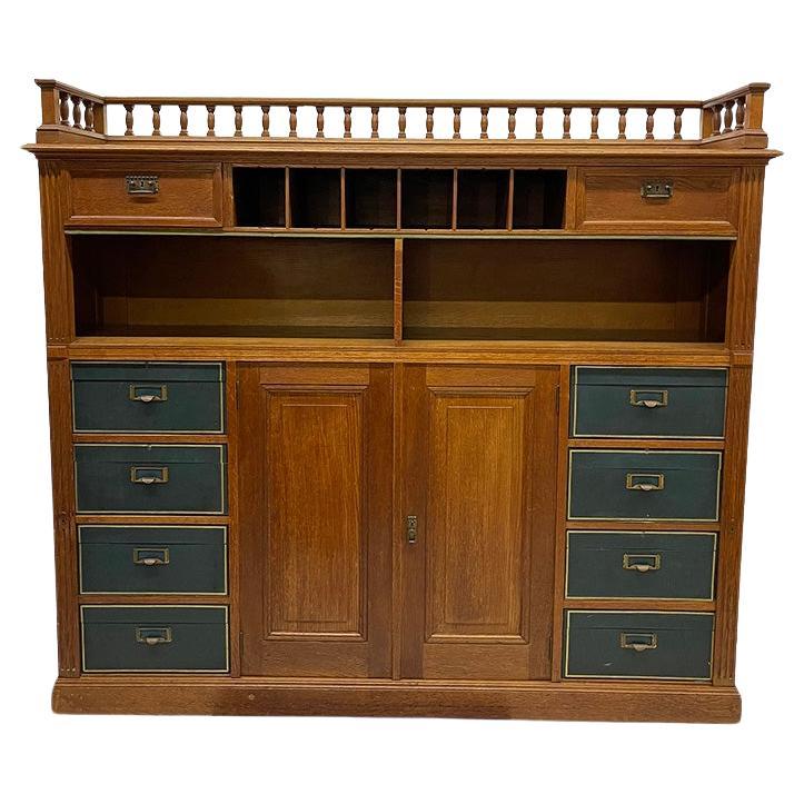 Dutch Oak notary cabinet, 1900-1920