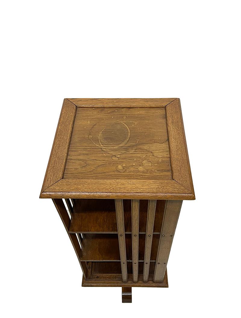20th Century Dutch Oak revolving bookcase, ca 1900 For Sale