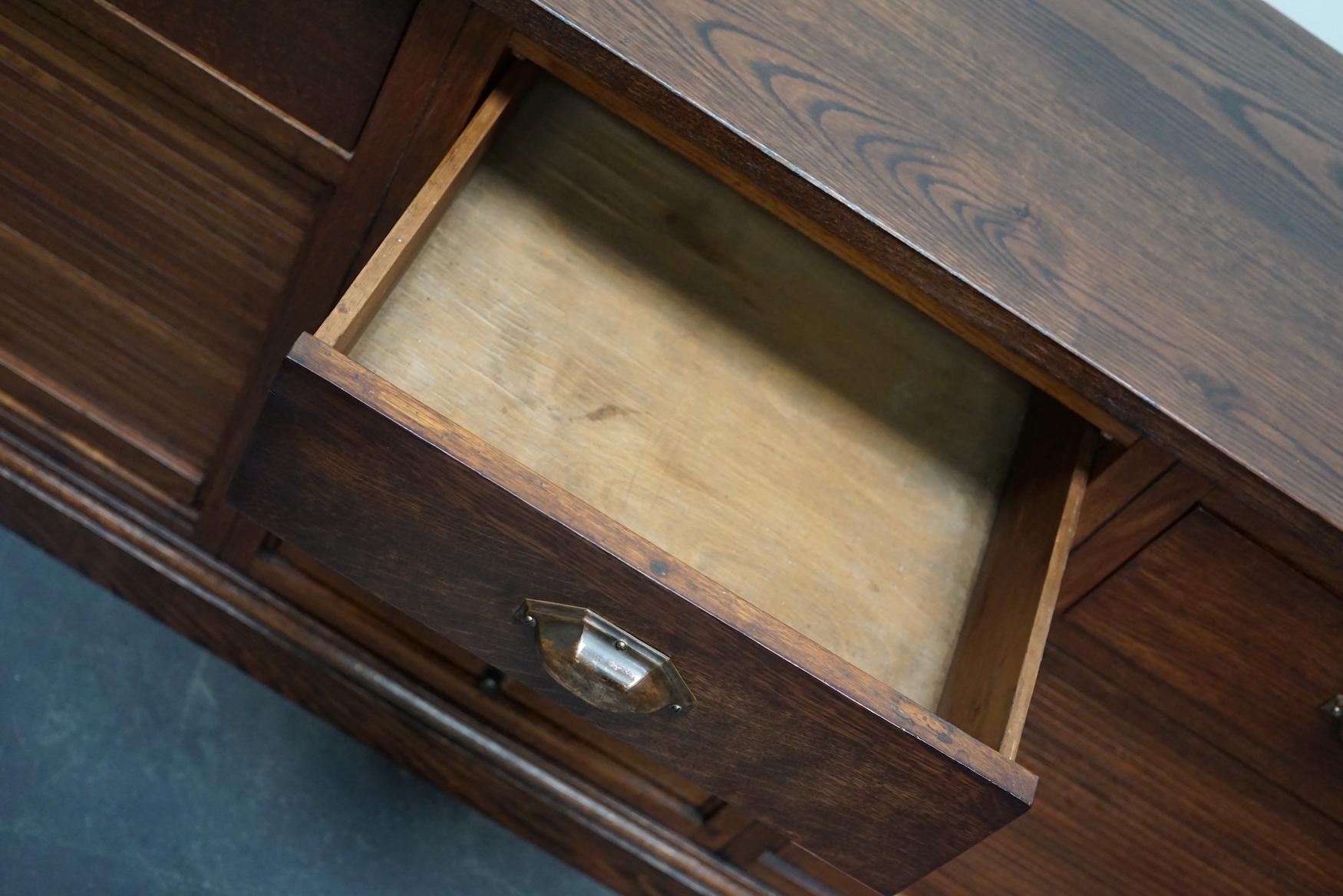 Dutch Oak Sideboard Filing Cabinet, 1930s For Sale 9