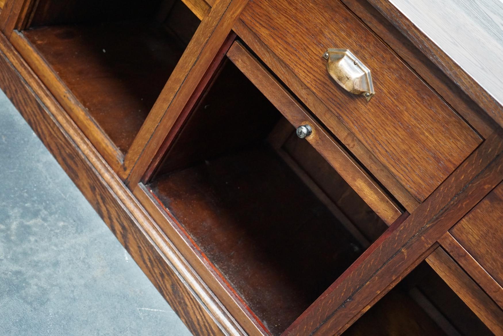 Art Deco Dutch Oak Sideboard Filing Cabinet, 1930s For Sale