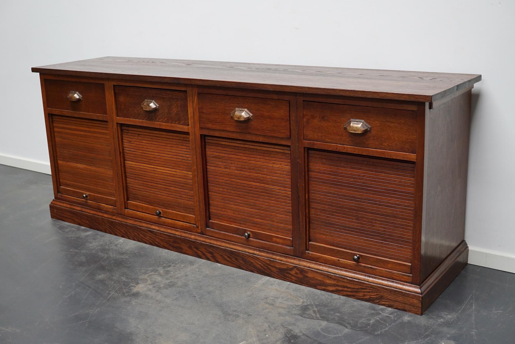 Mid-20th Century Dutch Oak Sideboard Filing Cabinet, 1930s For Sale