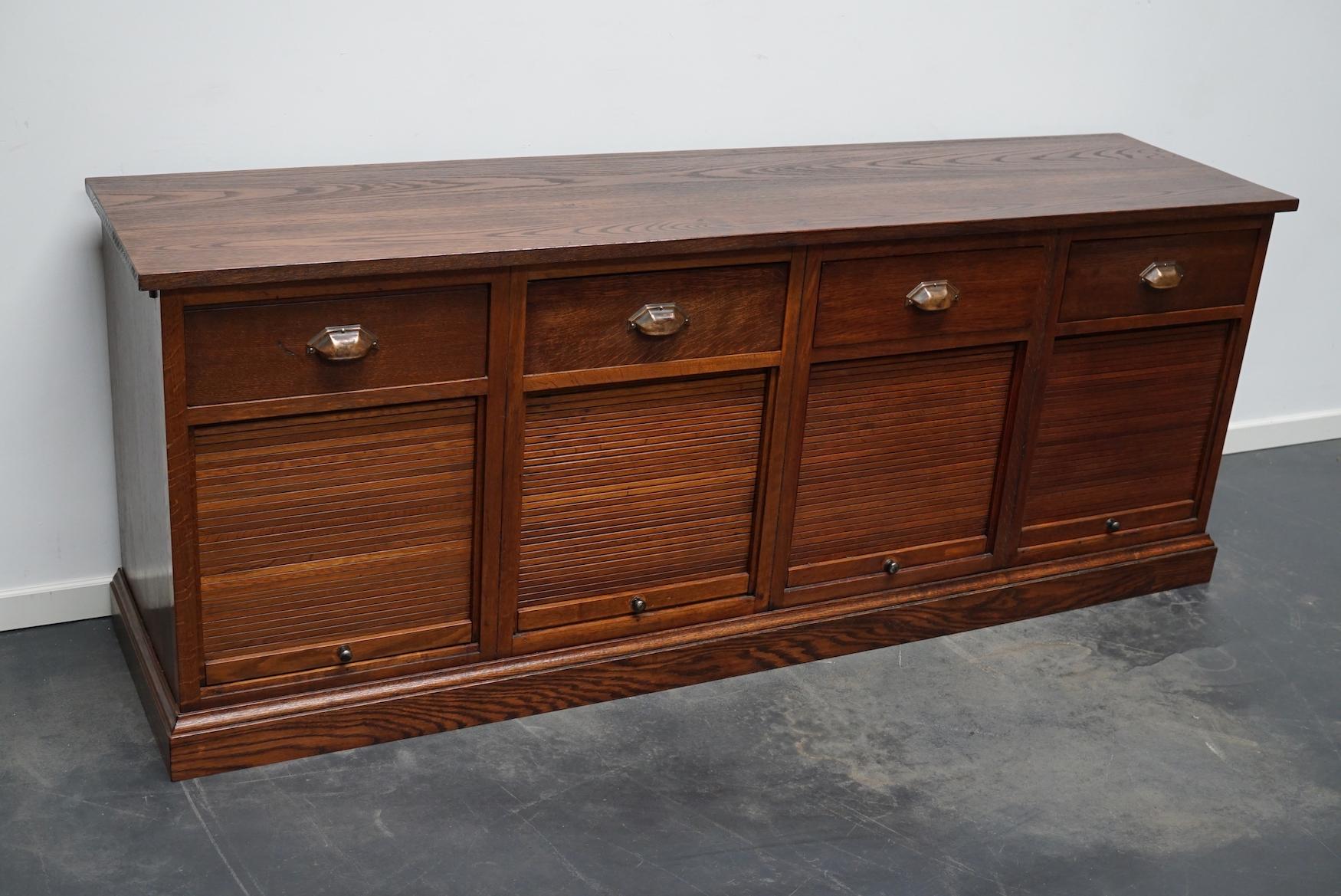Dutch Oak Sideboard Filing Cabinet, 1930s For Sale 1