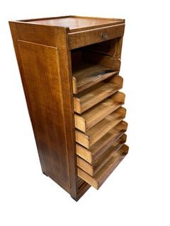 Dutch Oak Tambour Front Door Filling Cabinet, 1920s