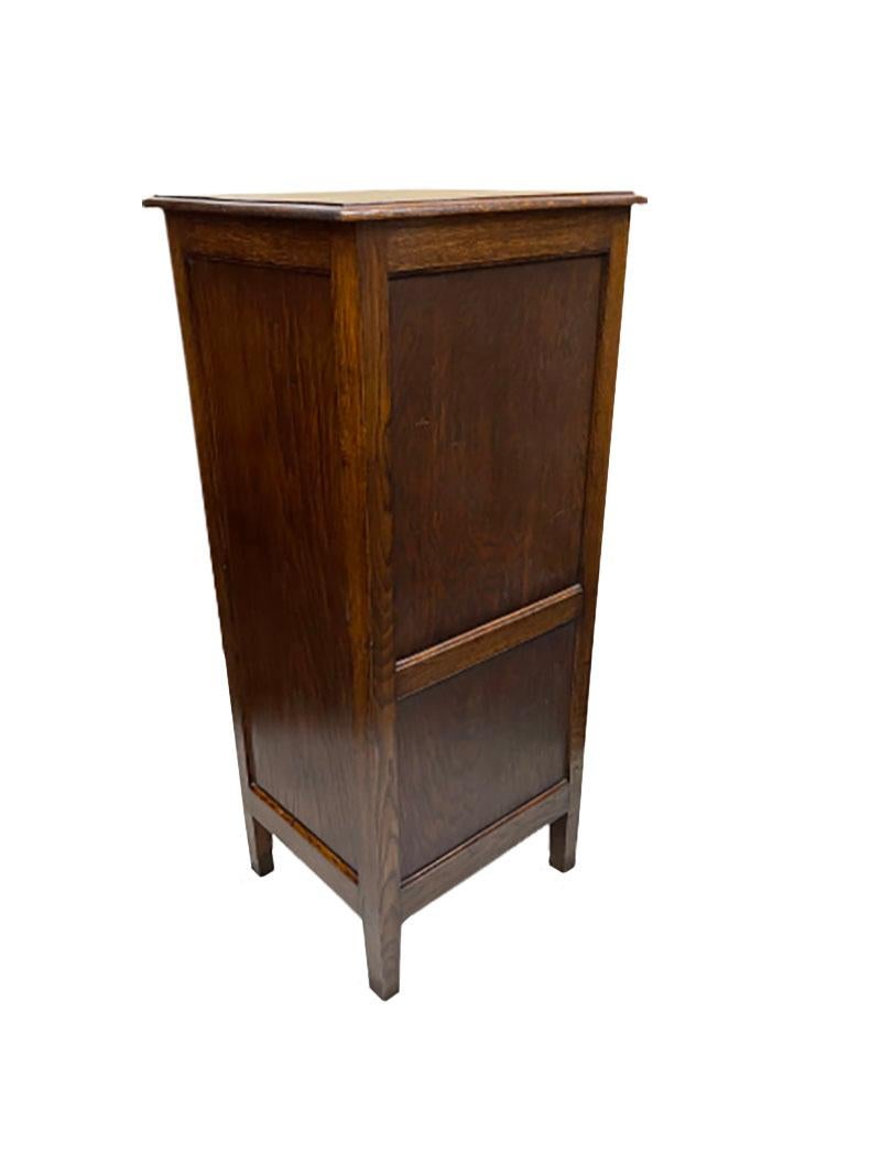 Dutch Oak Tambour Front Door Filling Cabinet, 1920s For Sale 1