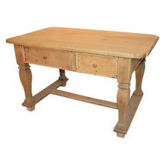 Dutch Oak Two-Drawer Desk, 19th Century