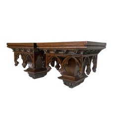 Dutch Oak wall brackets in Gothic style, ca 1900