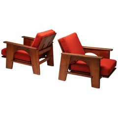 Dutch Oakwood Lounge Seating Set by Bas Van Pelt