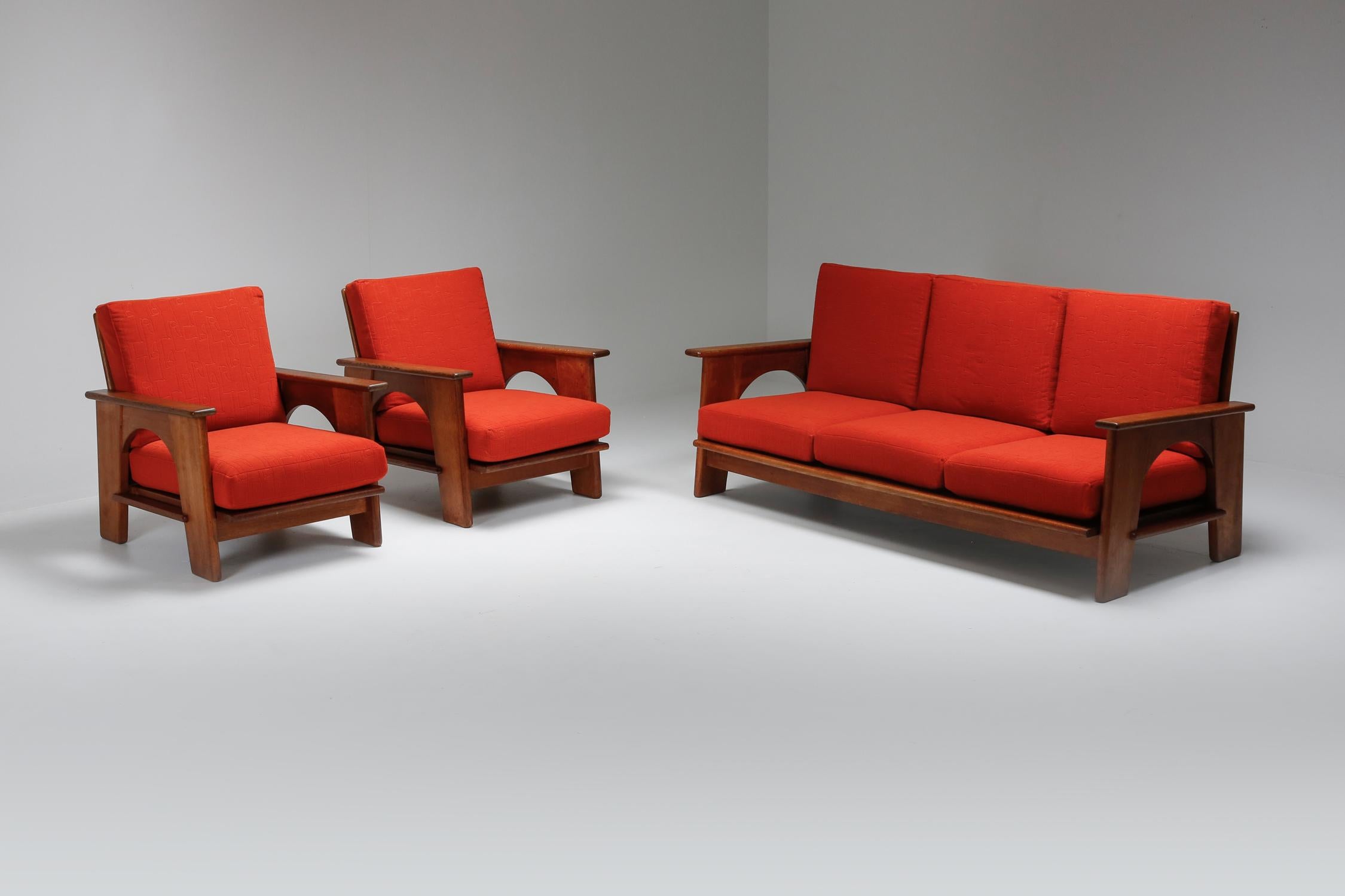 Canapé de salon moderniste en bois de chêne néerlandais par Bas Van Pelt en vente 3