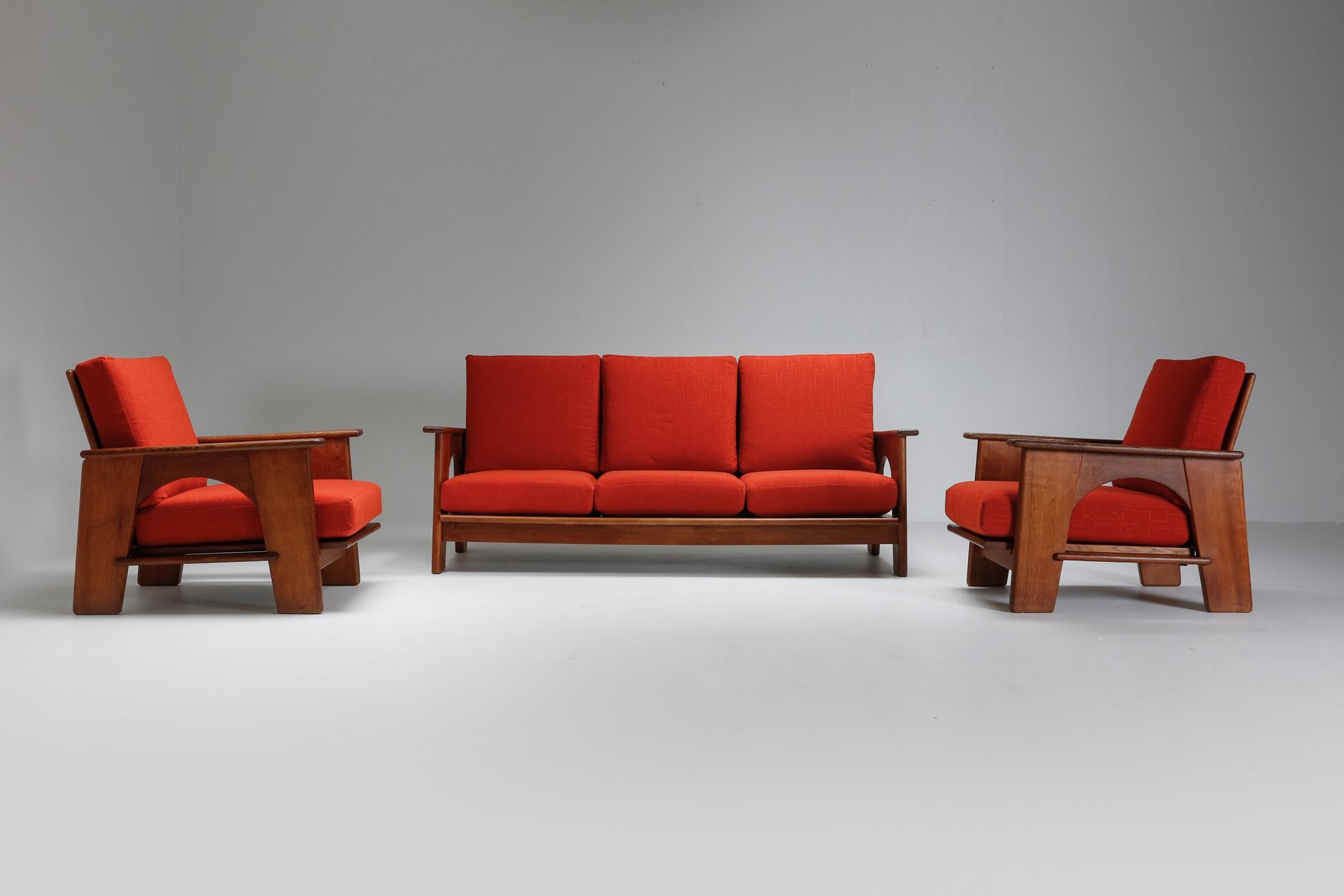 Canapé de salon moderniste en bois de chêne néerlandais par Bas Van Pelt en vente 4