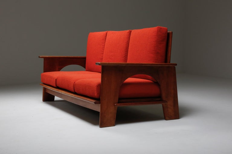 Original oakwood lounge sofa by Bas Van Pelt; Seating group; Easy Chairs; Dutch Modernism; Producer: Schaik en Berghuis
  
Arm length; 56cm

Bas van Pelt Bas J. van Pelt, Dutch furniture designer and interior designer. Winning a small