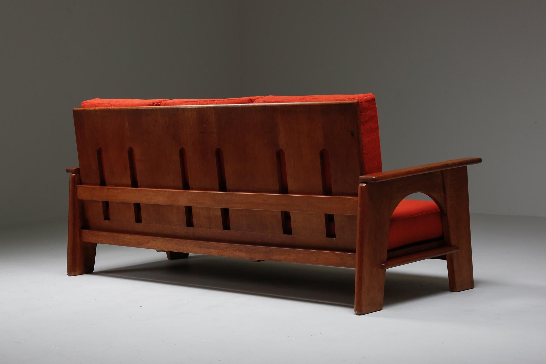 Mid-Century Modern Canapé de salon moderniste en bois de chêne néerlandais par Bas Van Pelt en vente