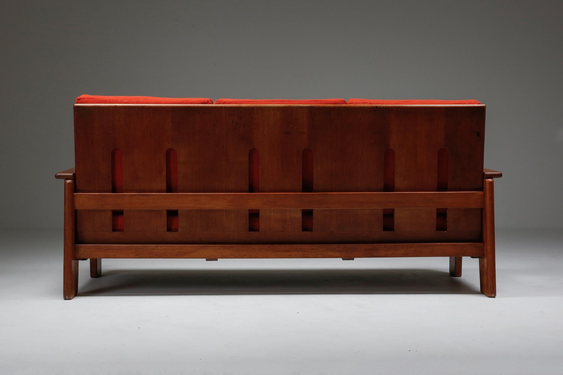Canapé de salon moderniste en bois de chêne néerlandais par Bas Van Pelt Bon état - En vente à Antwerp, BE