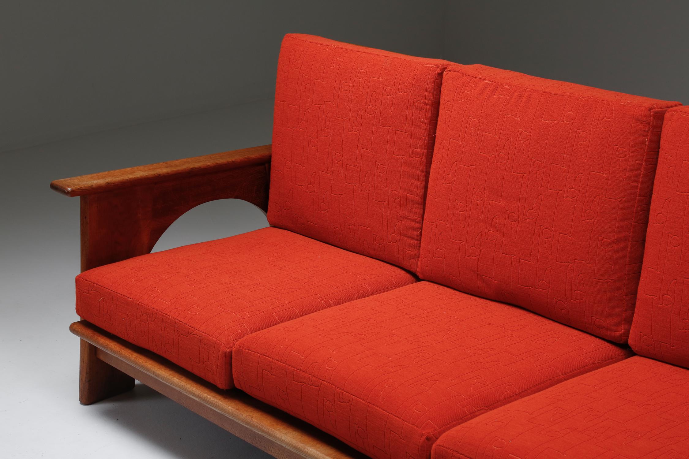 Dutch Oakwood Modernist Lounge Sofa by Bas Van Pelt For Sale 1