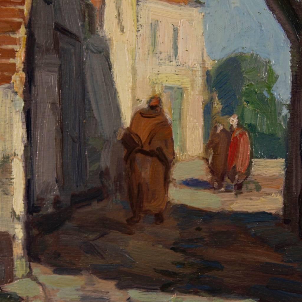 Dutch Oil on Board Painting Depicting Antique Village with Characters 3