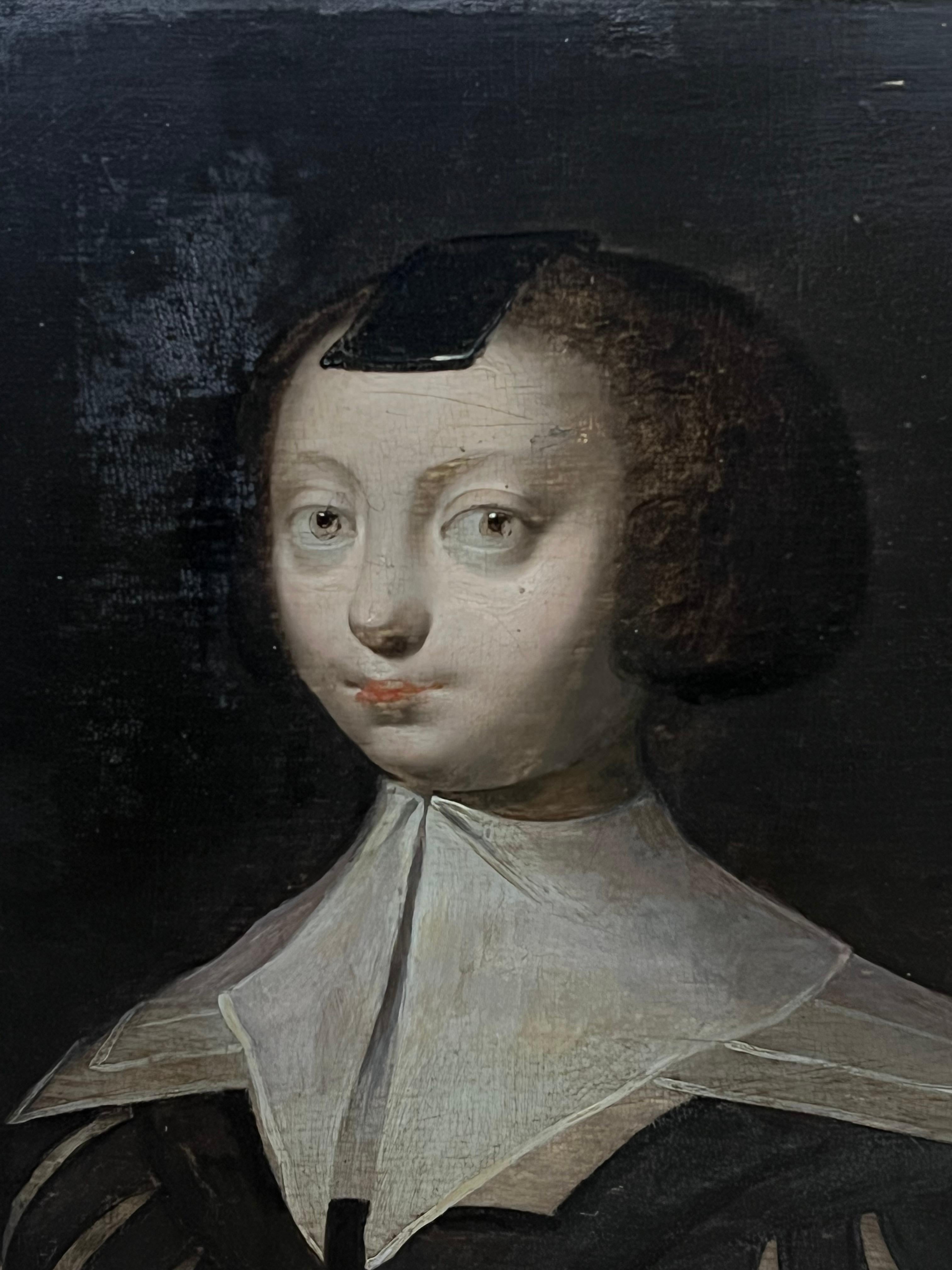 Fine 17th Century Dutch Old Master Oil on Cradled Panel Portrait of Young Lady 3