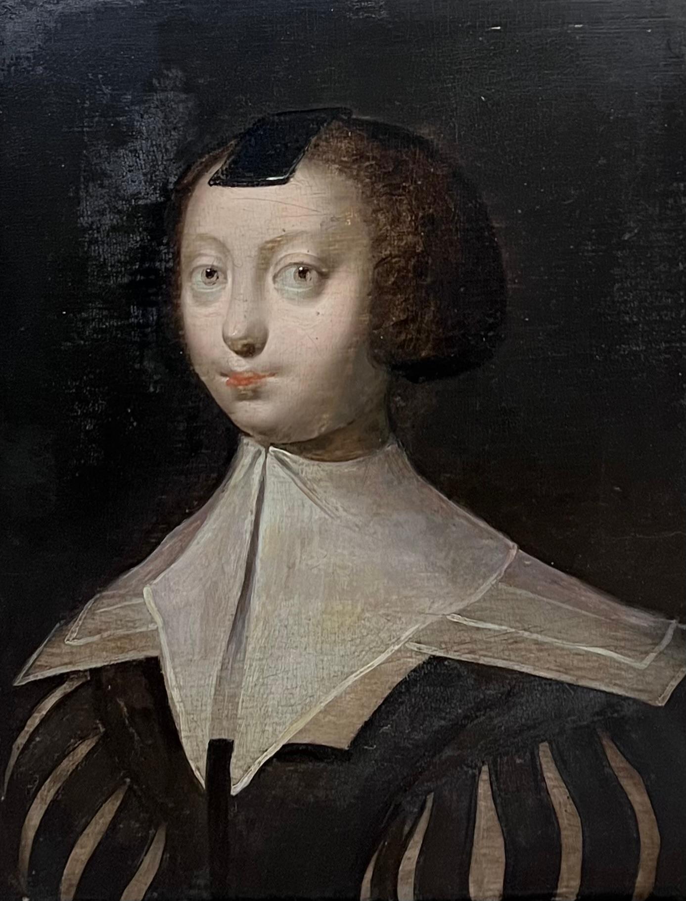 Fine 17th Century Dutch Old Master Oil on Cradled Panel Portrait of Young Lady 4